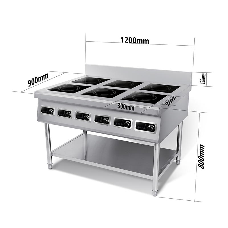 Столешница коммерческой серии с шестью конфорками, индукционная плита с сенсорным управлением и легко читаемым цифровым дисплеем, AM-TCD601